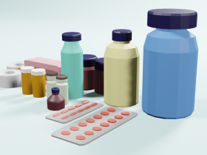Pack of medicines low-poly Modèle 3D