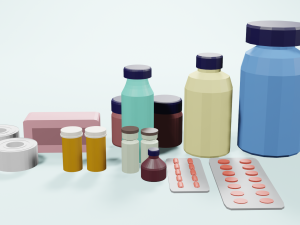 Pack of medicines low-poly Modèle 3D