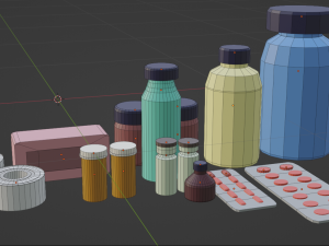 Pack of medicines low-poly Modèle 3D