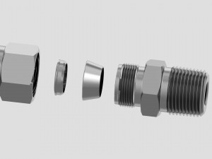 Male NPT Connector Double Ferrule Compression Type Model 3D