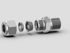 Male NPT Connector Double Ferrule Compression Type Model 3D
