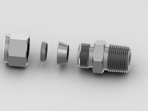 Male NPT Connector Double Ferrule Compression Type Model 3D