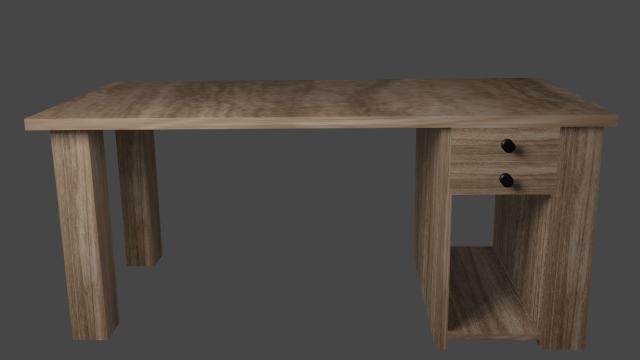 Wood table 3D Model .c4d .max .obj .3ds .fbx .stl .blend 