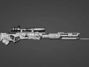 공상과학 저격소총 3D 모델