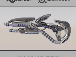 Sci-Fi One-Hand Shotgun 3D Model