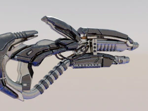 Sci-Fi One-Hand Shotgun 3D Model