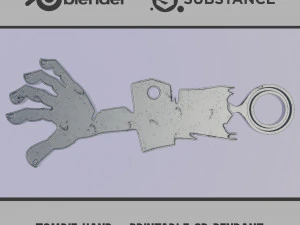 Mão de zumbi - pingente 3D para impressão Modelo de Impressão 3D