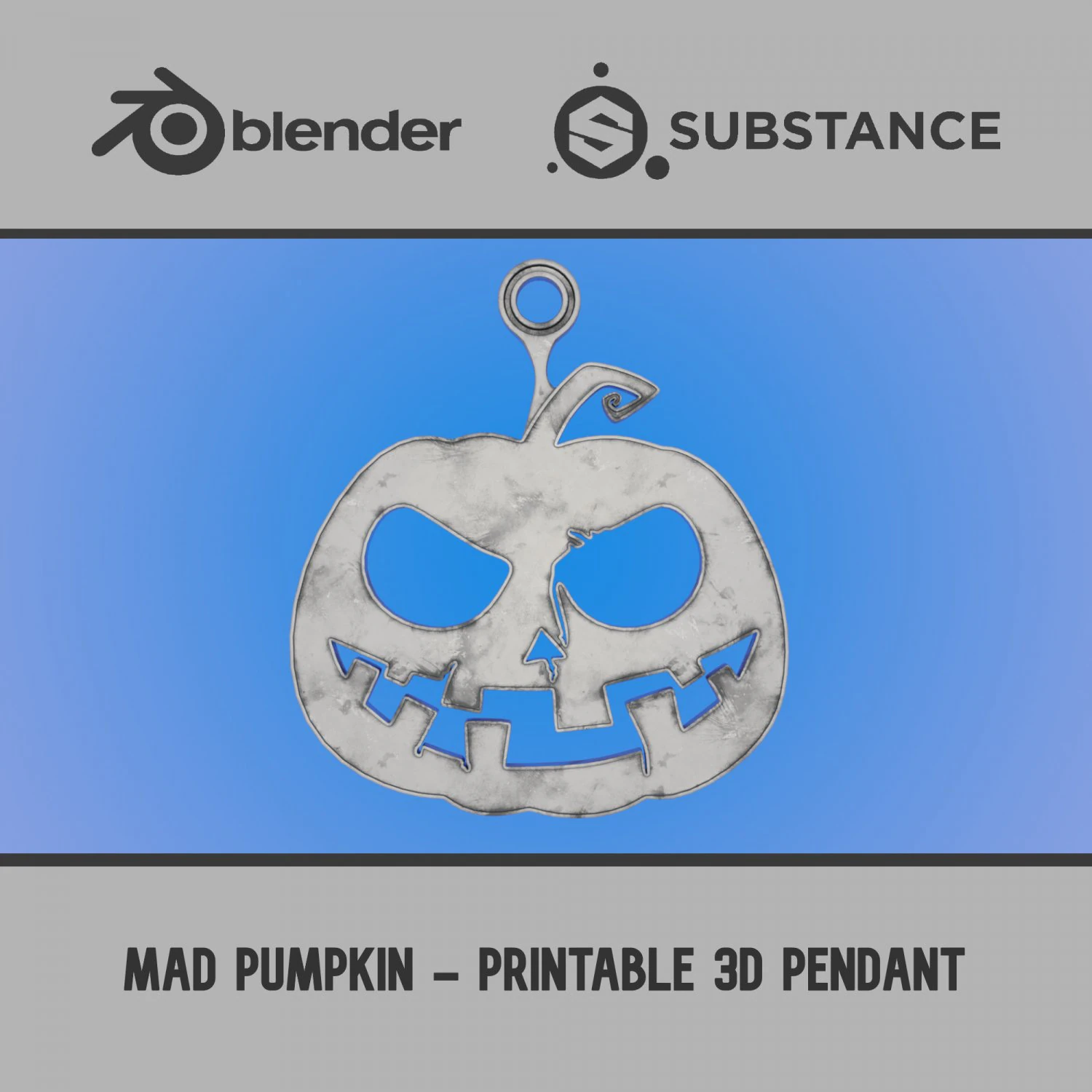 Mad Pumpkin - Printable 3D Pendant 3D Print Model .c4d .max .obj .3ds .fbx .stl .blend 