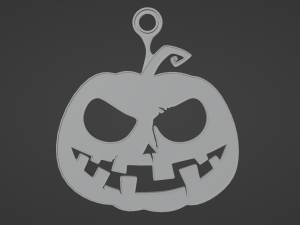Mad Pumpkin - Printable 3D Pendant Model Cetak 3D