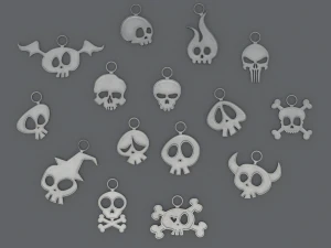 Skulls - Printable 3D Pendants 3D Print Model