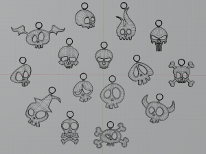 Skulls - Printable 3D Pendants 3D Print Model