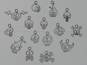 Skulls - Printable 3D Pendants 3D Print Model