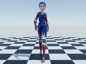 Asymmetric Character - Robotic Parts 3D Model
