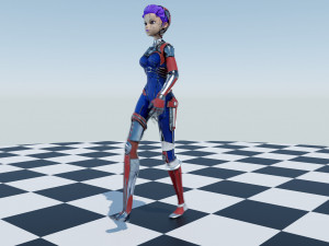 Asymmetric Character - Robotic Parts 3D Model