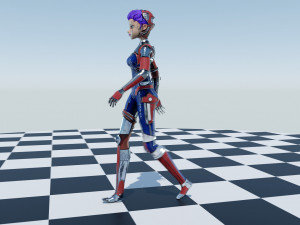 Asymmetric Character - Robotic Parts 3D Model