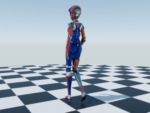 Asymmetric Character - Robotic Parts 3D Model