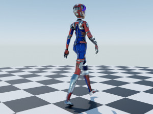 Asymmetric Character - Robotic Parts 3D Model