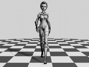 Asymmetric Character - Robotic Parts 3D Model