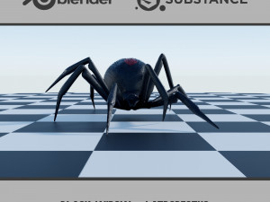 Black Widow - Latrodectus - Walk Cycle Modelo 3D