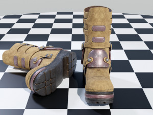 Metal Leather Boots Modelo 3D