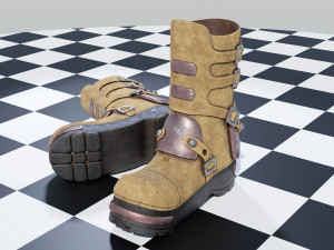 Metal Leather Boots Modelo 3D
