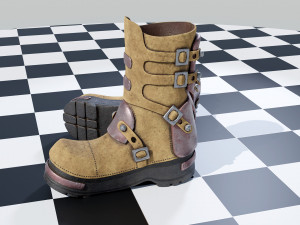 Metal Leather Boots Modelo 3D