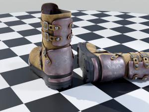 Metal Leather Boots Modelo 3D