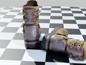 Metal Leather Boots Modelo 3D