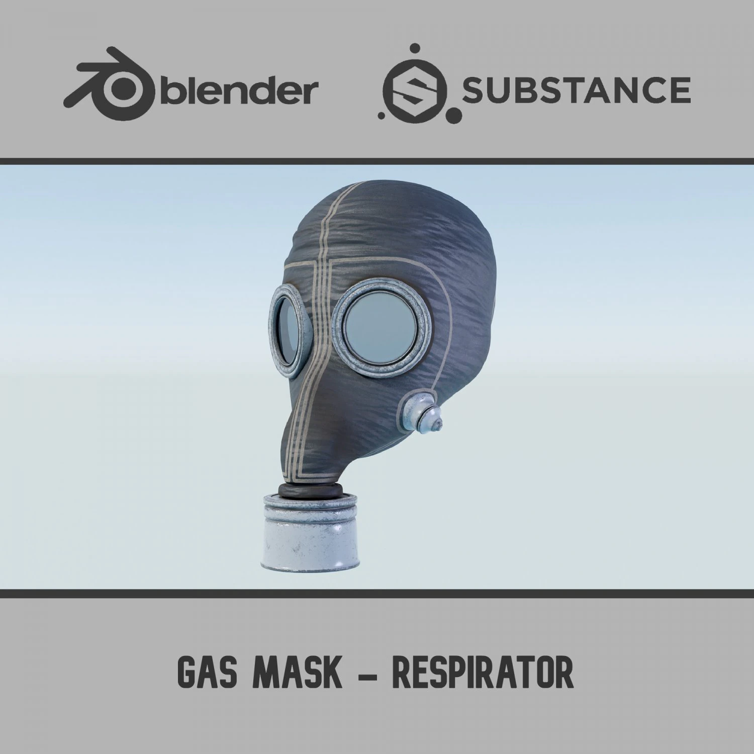 Gas Mask - Respirator 3D Model .c4d .max .obj .3ds .fbx .stl .blend