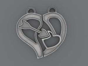 Hearts - Printable 3D Pendants 3D Print Model