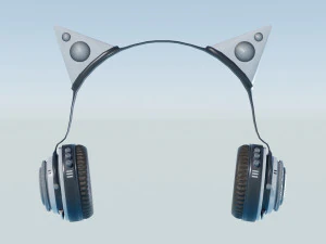 Headset with Cat ears 3D Model