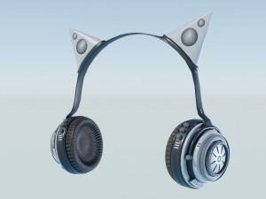Headset with Cat ears 3D Model