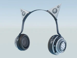 Headset with Cat ears 3D Model