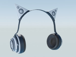 Headset with Cat ears 3D Model