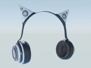 Headset with Cat ears 3D Model