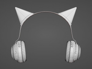 Headset with Cat ears 3D Model
