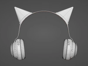 Headset with Cat ears 3D Model