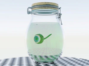Eye Inside a Jar 3D Model