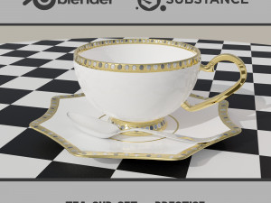 Tea Cup Set - Prestige 3D Model