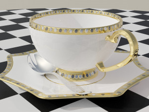 Tea Cup Set - Prestige 3D Model