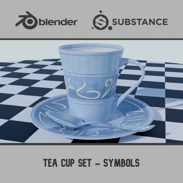 Tea Cup Set - Symbols 3D मॉडल .c4d .max .obj .3ds .fbx .stl .blend 