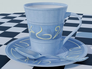 Tea Cup Set - Symbols 3D मॉडल