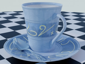 Tea Cup Set - Symbols 3D मॉडल
