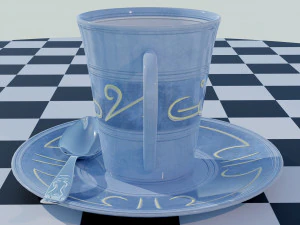 Tea Cup Set - Symbols 3D Model