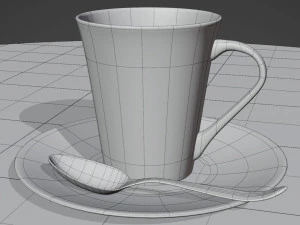 Tea Cup Set - Symbols 3D Model
