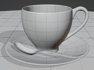 Tea Cup Set - Pattern 3D Model
