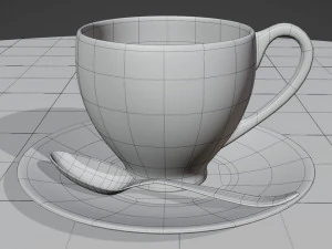 Tea Cup Set - Pattern 3D Model