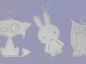 Three Soft Little Creatures - Printable 3D Pendants 3D Print Model