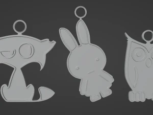 Three Soft Little Creatures - Printable 3D Pendants 3D Print Model