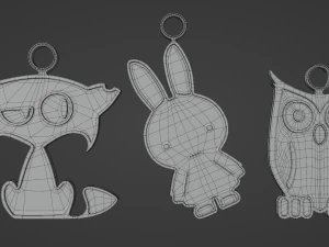 Three Soft Little Creatures - Printable 3D Pendants 3D Print Model